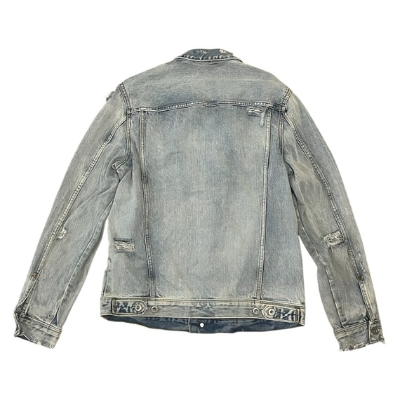 H&M x COACHELLA Light Blue Distressed Denim Jacket Medium - Picture 3 of 9
